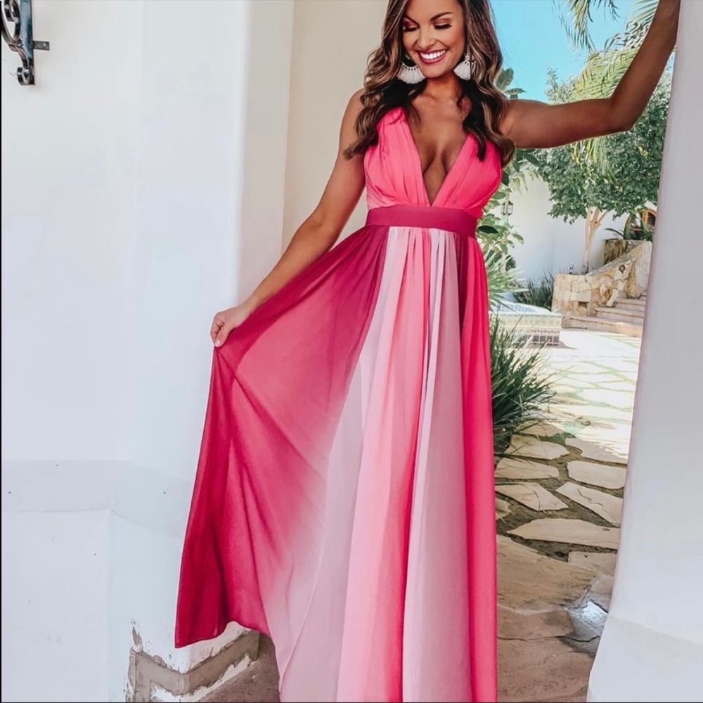 Pink Lily Ombré Maxi Dress size M